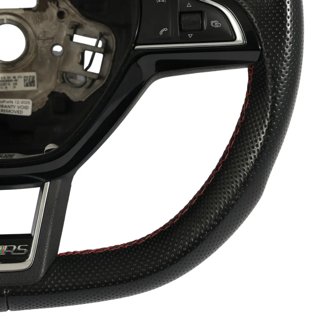 Skoda Octavia Mk3 5E VRS Steering Wheel Black Leather Flat Bottom - SKU 5E0419091BB - Part number 5E0419091BB