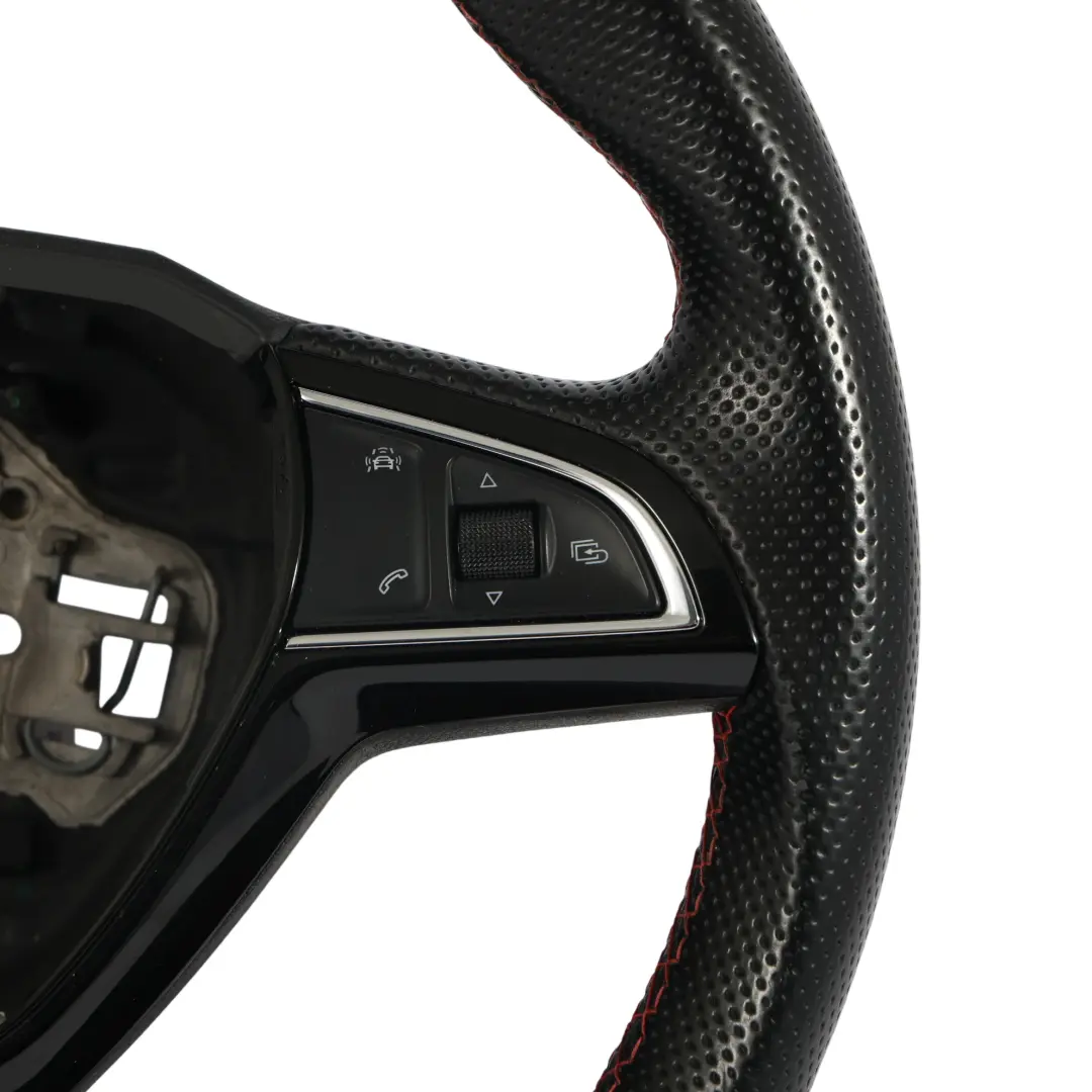 Mk3 5E VRS Volante Cuero Negro Fondo Plano para Skoda Octavia con número de pieza 5E0419091BB Skoda Octavia Mk3 5E VRS Volante Cuero Negro Fondo Plano - SKU 5E0419091BB - Número de pieza 5E0419091BB