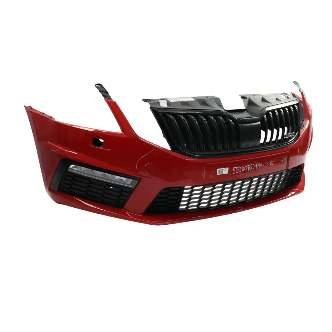 Skoda Octavia Mk3 Front Bumper Trim Panel Cover VRS RS Corrida Red - F3K - SKU 5E0807221AA-CORE - Part number 5E0807221AA
