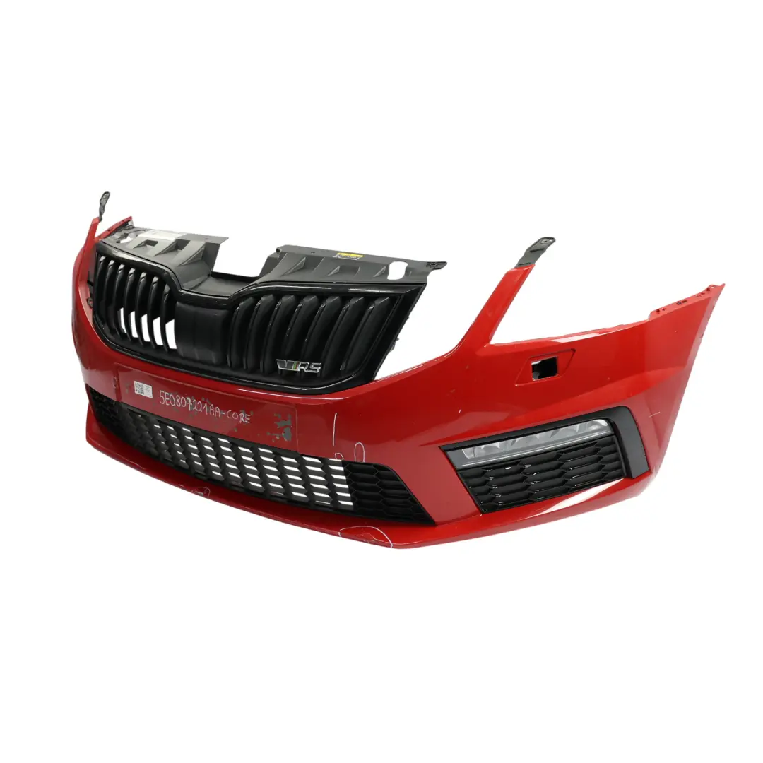 Skoda Octavia Mk3 Front Bumper Trim Panel Cover VRS RS Corrida Red - F3K - SKU 5E0807221AA-CORE - Part number 5E0807221AA