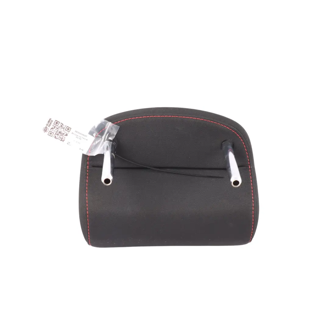 Skoda Octavia 5E Rear Seat Centre Headrest Black Fabric Red Stitching - SKU 5E0885902E - Part number 5E0885902E