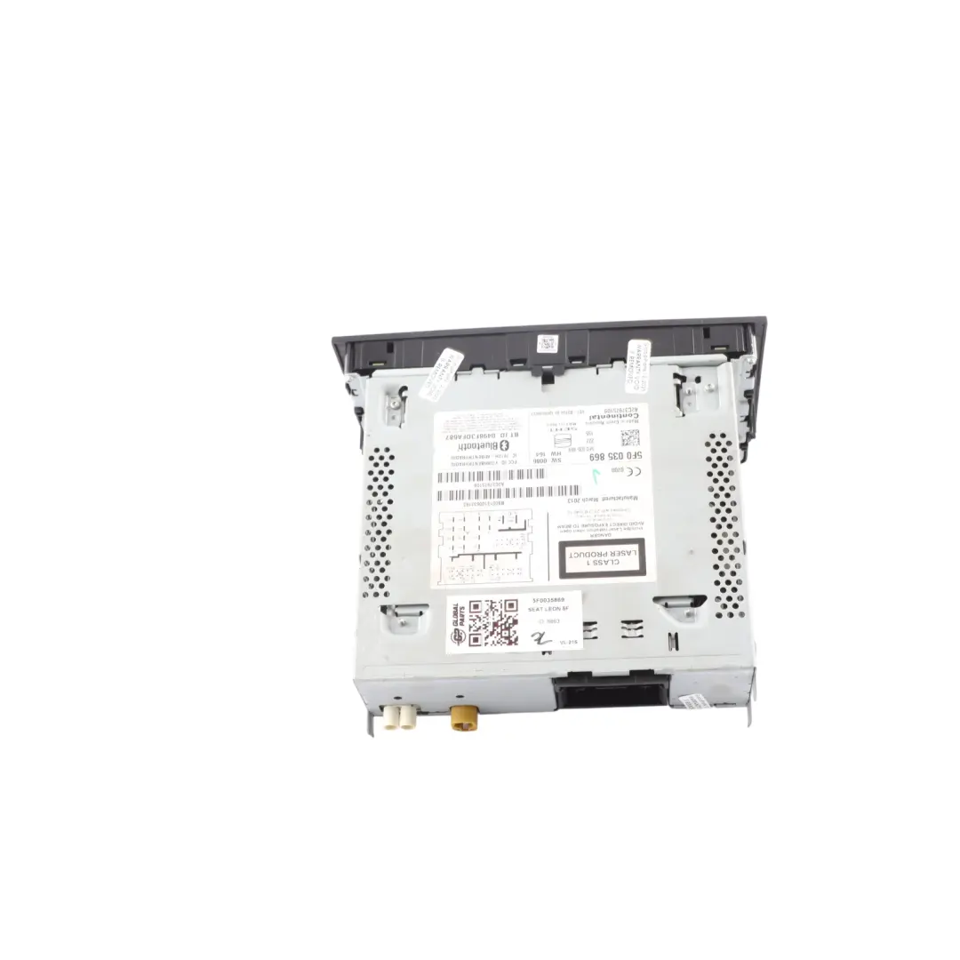 Mk3 5F Radio Head Unit Multi Media CD Player to Seat Leon with Part number 5F0035869 Seat Leon Mk3 5F Radio Head Unit Multi Media CD Player - SKU 5F0035869 - Part number 5F0035869