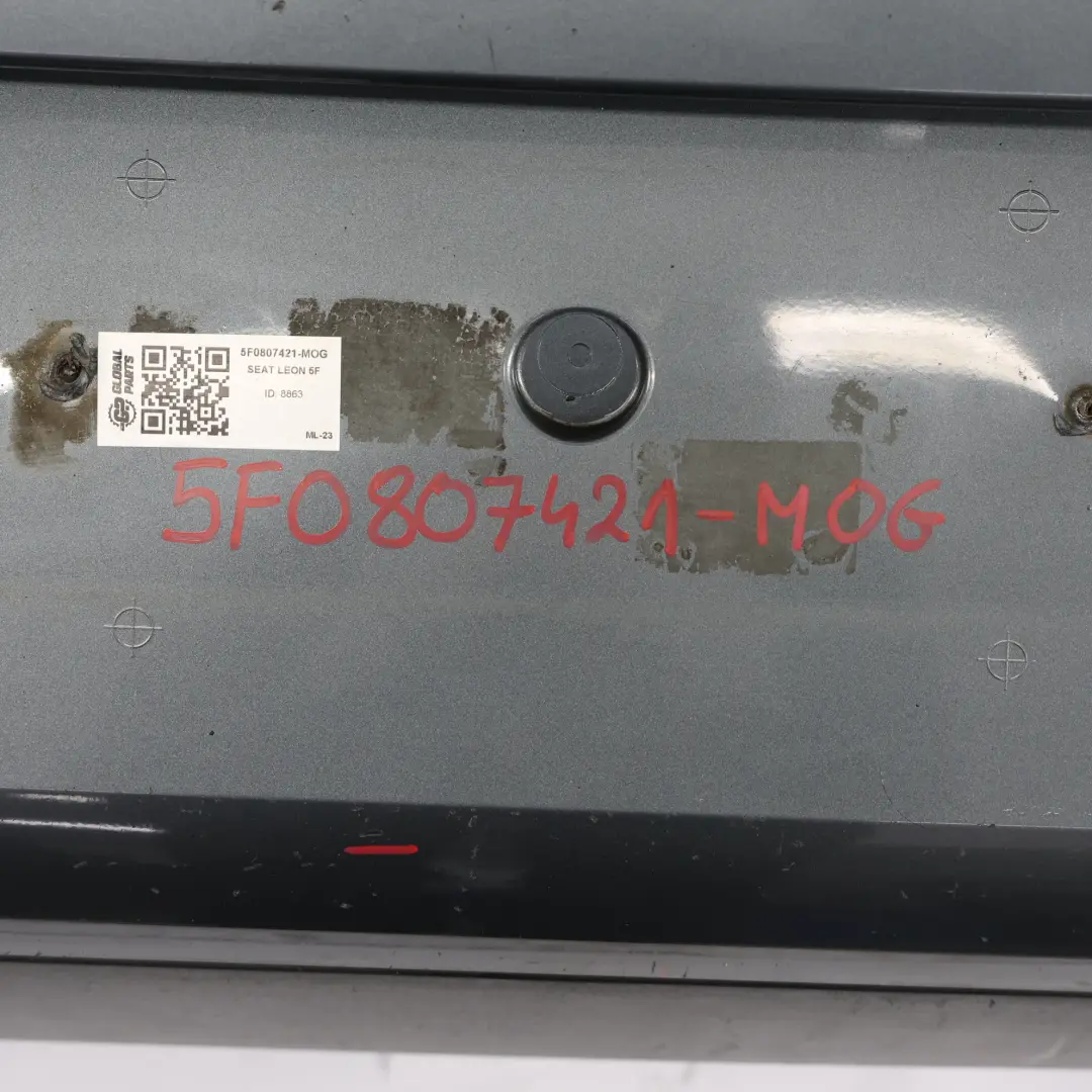 Mk3 Rear Bumper Panel Cover Trim Monsoon Grey Metallic - X7R to Seat Leon with Part number 5F0807421 Seat Leon Mk3 Rear Bumper Panel Cover Trim Monsoon Grey Metallic - X7R - SKU 5F0807421-MOG - Part number 5F0807421