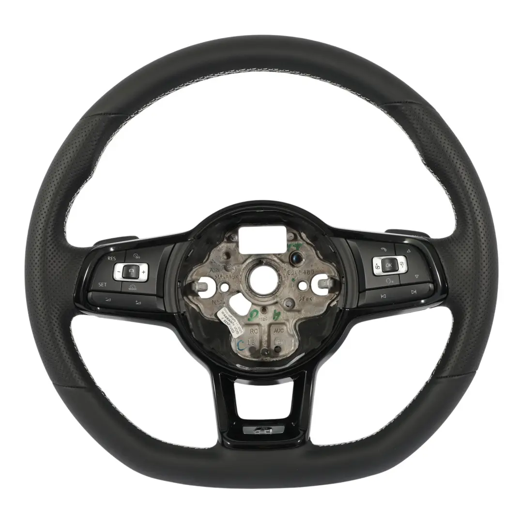 Volkswagen Golf R MK7 Lenkrad NEU Schwarz Leder Flachboden - SKU 5G0419091JA-1 - Teilenummer 5G0419091JA