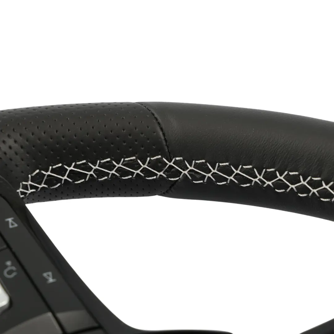 Steering Wheel NEW Black Leather Flat Bottom to Volkswagen Golf R MK7 with Part number 5G0419091JA Volkswagen Golf R MK7 Steering Wheel NEW Black Leather Flat Bottom - SKU 5G0419091JA-1 - Part number 5G0419091JA