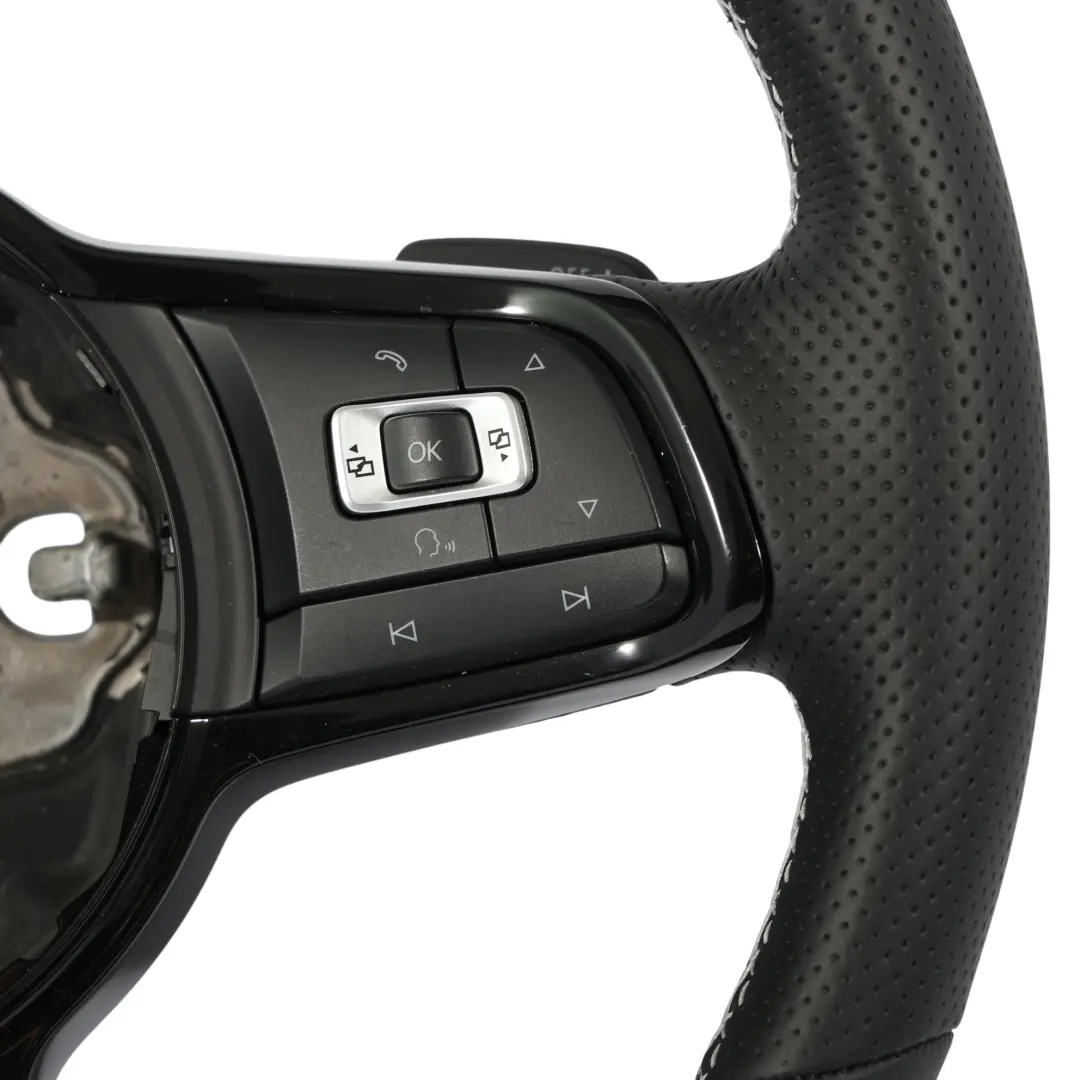 NUEVO Cuero Negro Fondo Plano para Volante Volkswagen Golf R MK7 con número de pieza 5G0419091JA Volante Volkswagen Golf R MK7 NUEVO Cuero Negro Fondo Plano - SKU 5G0419091JA-1 - Número de pieza 5G0419091JA