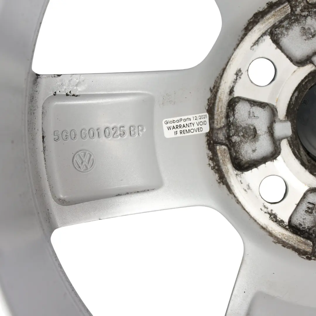 Rim Alloy Silver 16" 6.5J ET:46 Star Spoke to Volkswagen Golf Mk7 Wheel with Part number 5G0601025BP Volkswagen Golf Mk7 Wheel Rim Alloy Silver 16" 6.5J ET:46 Star Spoke - SKU 5G0601025BP-3 - Part number 5G0601025BP