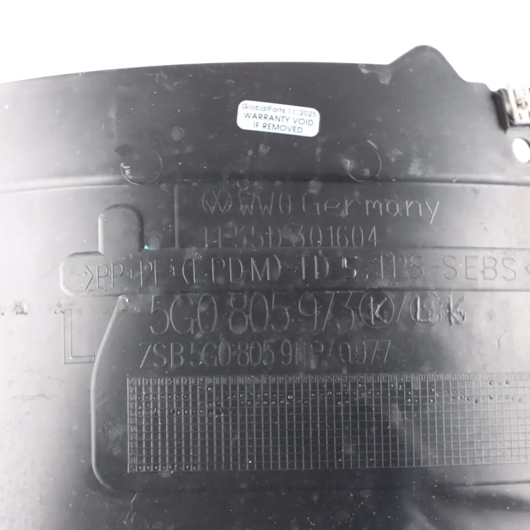 Volkswagen VW Golf VII Wheel Arch Liner Housing Panel Front Left N/S - SKU 5G0805973K - Part number 5G0805973K