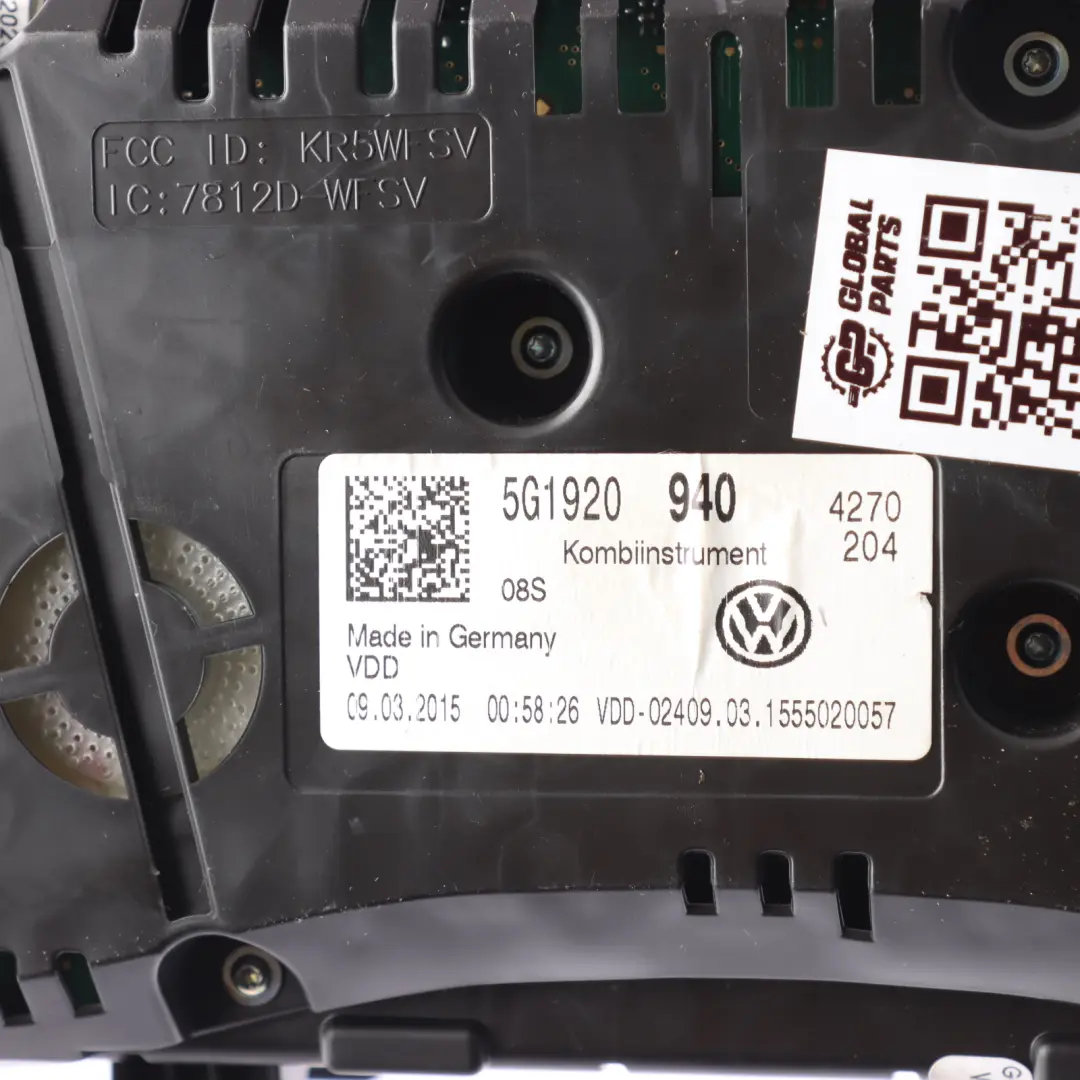 Speedometer Instrument Cluster Petrol Automatic to Volkswagen Golf VII with Part number 5G1920940 Volkswagen Golf VII Speedometer Instrument Cluster Petrol Automatic - SKU RHD-5G1920940-1 - Part number 5G1920940