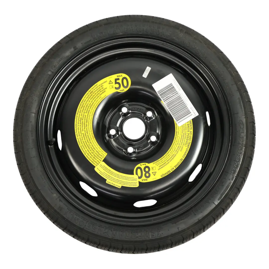 VW Golf Mk7 Koło Zapasowe Stalowe R18 Opona 3.5J ET 25.5 125/70 5Q0601027BT - SKU 5H0601027 - Numer Części 5H0601027