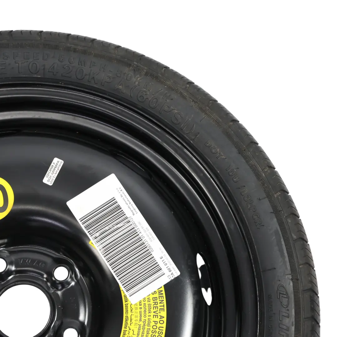 Ruota Scorta Acciaio R18 Pneumatico 3.5J ET: 25.5 125/70 5Q0601027BT per VW Golf Mk7 con numero di parte 5H0601027 VW Golf Mk7 Ruota Scorta Acciaio R18 Pneumatico 3.5J ET: 25.5 125/70 5Q0601027BT - SKU 5H0601027 - Numero di parte 5H0601027