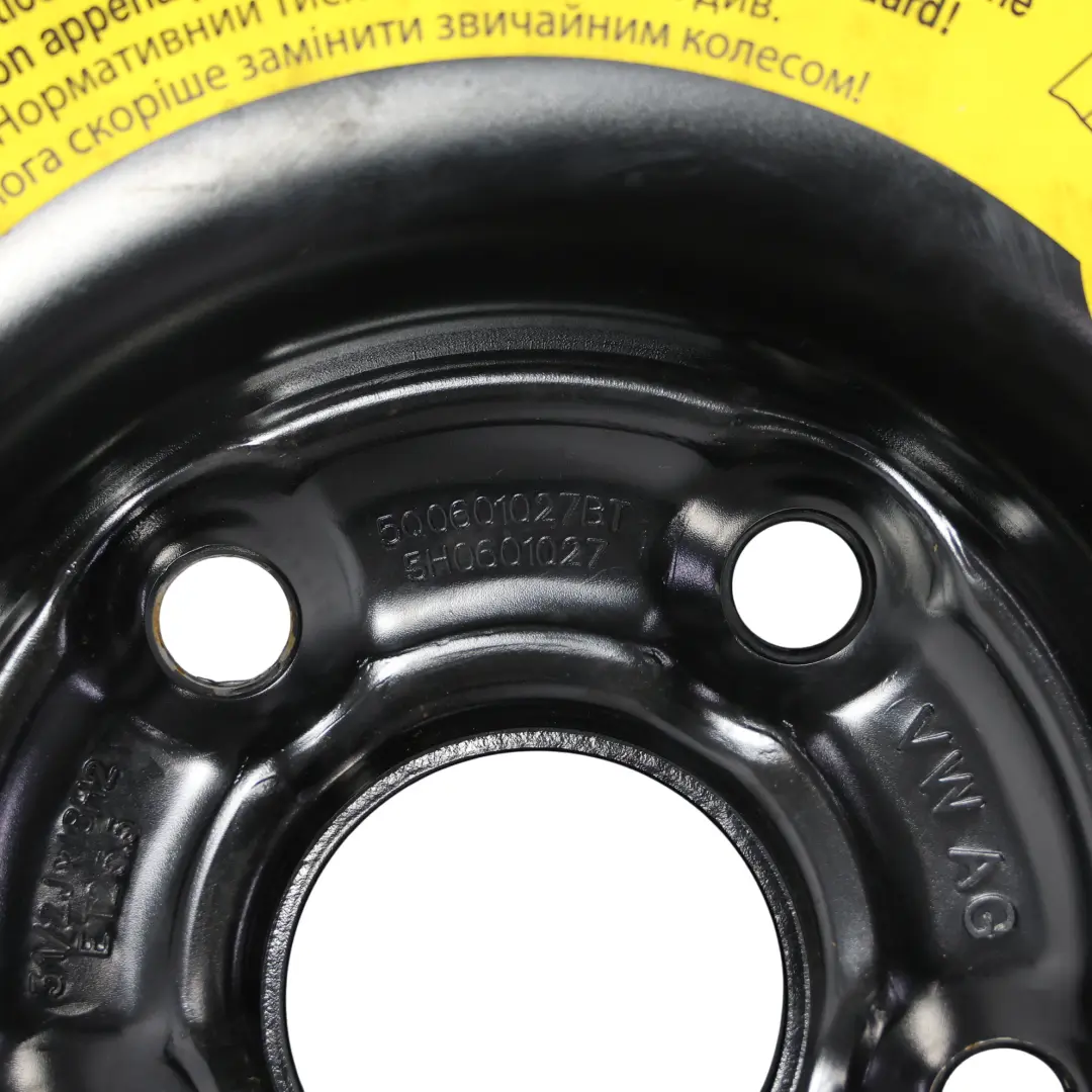Koło Zapasowe Stalowe R18 Opona 3.5J ET 25.5 125/70 5Q0601027BT do VW Golf Mk7 o numerze 5H0601027 VW Golf Mk7 Koło Zapasowe Stalowe R18 Opona 3.5J ET 25.5 125/70 5Q0601027BT - SKU 5H0601027 - Numer Części 5H0601027