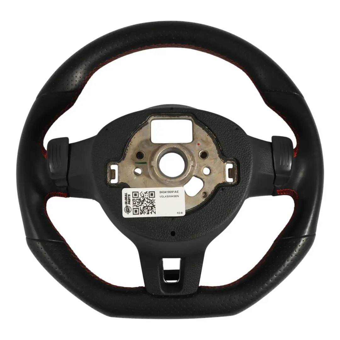 Mk5 6R Volante Cuero Negro Fondo Plano para VW Volkswagen Polo con número de pieza 5K0419091AE VW Volkswagen Polo Mk5 6R Volante Cuero Negro Fondo Plano - SKU 5K0419091AE - Número de pieza 5K0419091AE