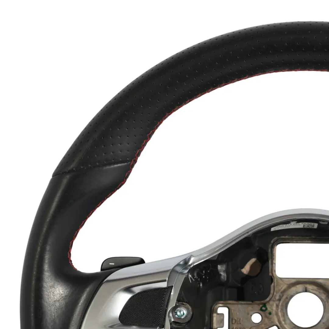 Mk5 6R Steering Wheel Black Leather Flat Bottom to VW Volkswagen Polo with Part number 5K0419091AE VW Volkswagen Polo Mk5 6R Steering Wheel Black Leather Flat Bottom - SKU 5K0419091AE - Part number 5K0419091AE