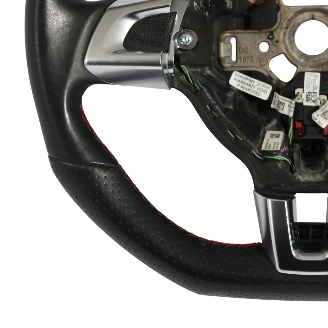 VW Volkswagen Polo Mk5 6R Steering Wheel Black Leather Flat Bottom - SKU 5K0419091AE - Part number 5K0419091AE