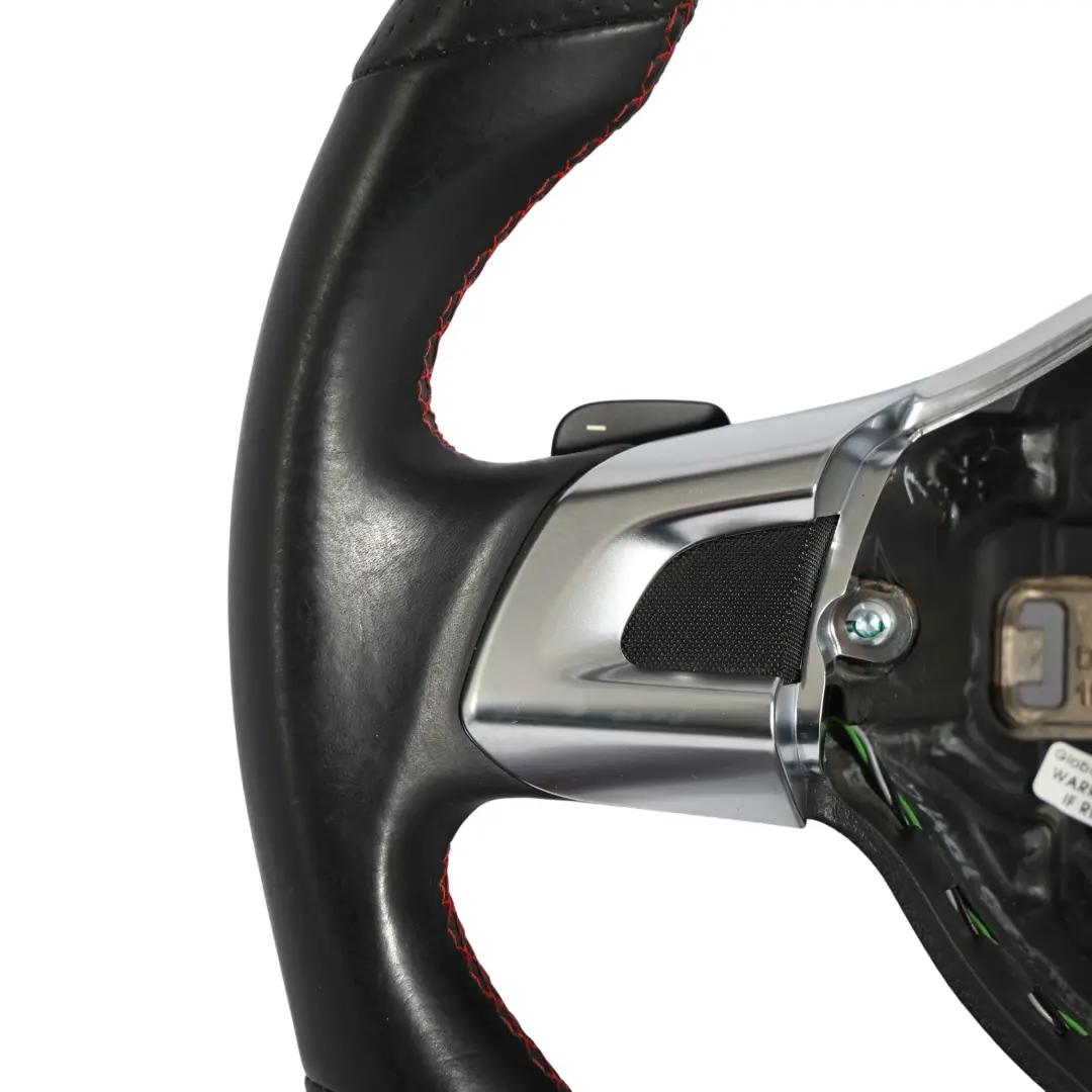 Mk5 6R Steering Wheel Black Leather Flat Bottom to VW Volkswagen Polo with Part number 5K0419091AE VW Volkswagen Polo Mk5 6R Steering Wheel Black Leather Flat Bottom - SKU 5K0419091AE - Part number 5K0419091AE