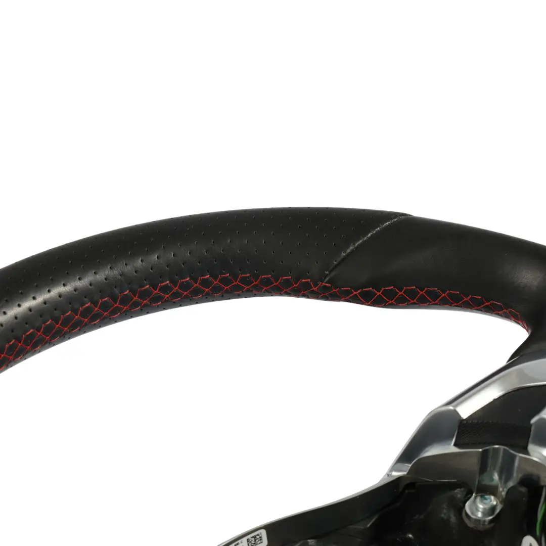 VW Volkswagen Polo Mk5 6R Steering Wheel Black Leather Flat Bottom - SKU 5K0419091AE - Part number 5K0419091AE