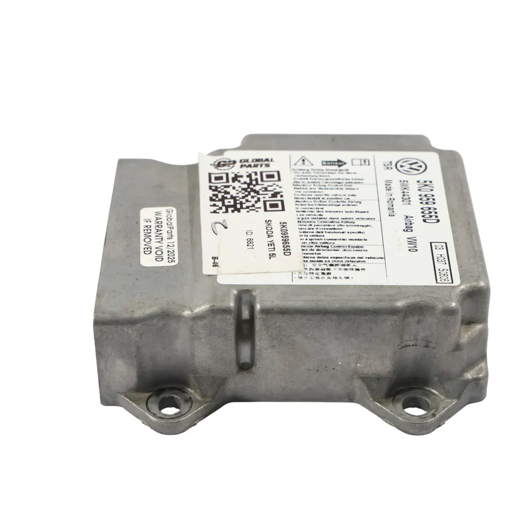 Mk6 5K Skoda Yeti 5L Moduł Sterownik Airbag ECU do Volkswagen Golf o numerze 5K0959655D Volkswagen Golf Mk6 5K Skoda Yeti 5L Moduł Sterownik Airbag ECU - SKU 5K0959655D - Numer Części 5K0959655D