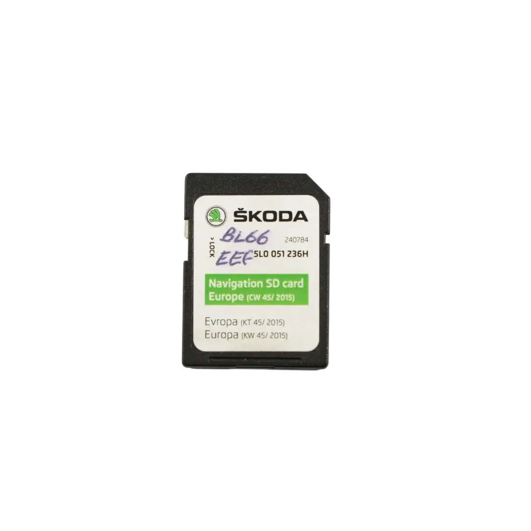 Skoda Yeti 5L Octavia III Carte De Navigation Satellite Europe 2015 - SKU 5L0051236H - Numéro de pièce 5L0051236H