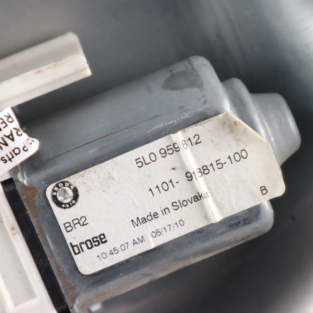 Hintere Tür Fensterheber Motor Mechanismus Rechts für Skoda Yeti 5L mit Teilenummer 5L0839462A Skoda Yeti 5L Hintere Tür Fensterheber Motor Mechanismus Rechts - SKU 5L0839462A - Teilenummer 5L0839462A