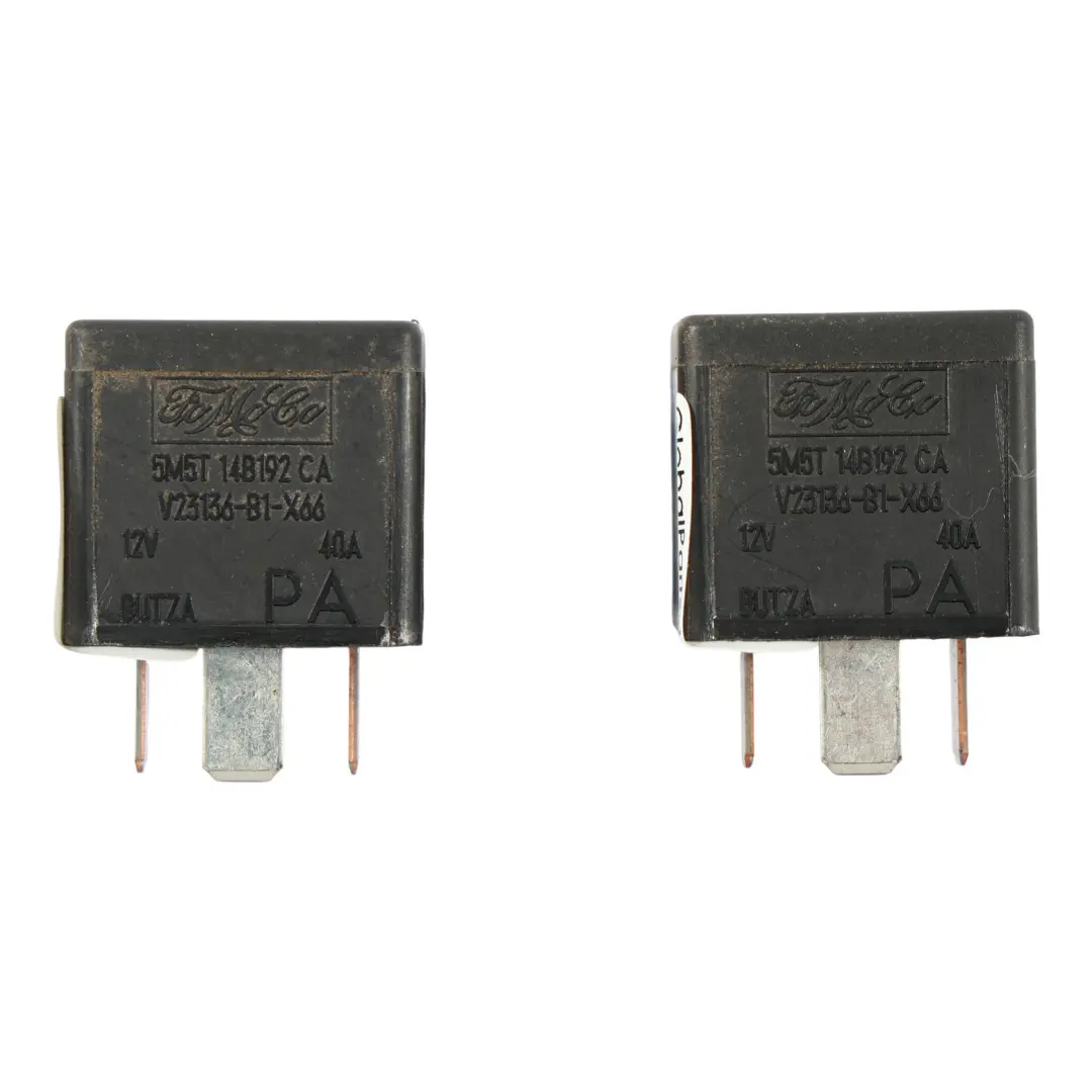 Ford Transit Custom Relay 4-Pin Black 12V 40A FOMOCO Set Pair 5M5T14B192CA - SKU 5M5T-14B192-CA-1 - Part number 5M5T-14B192-CA