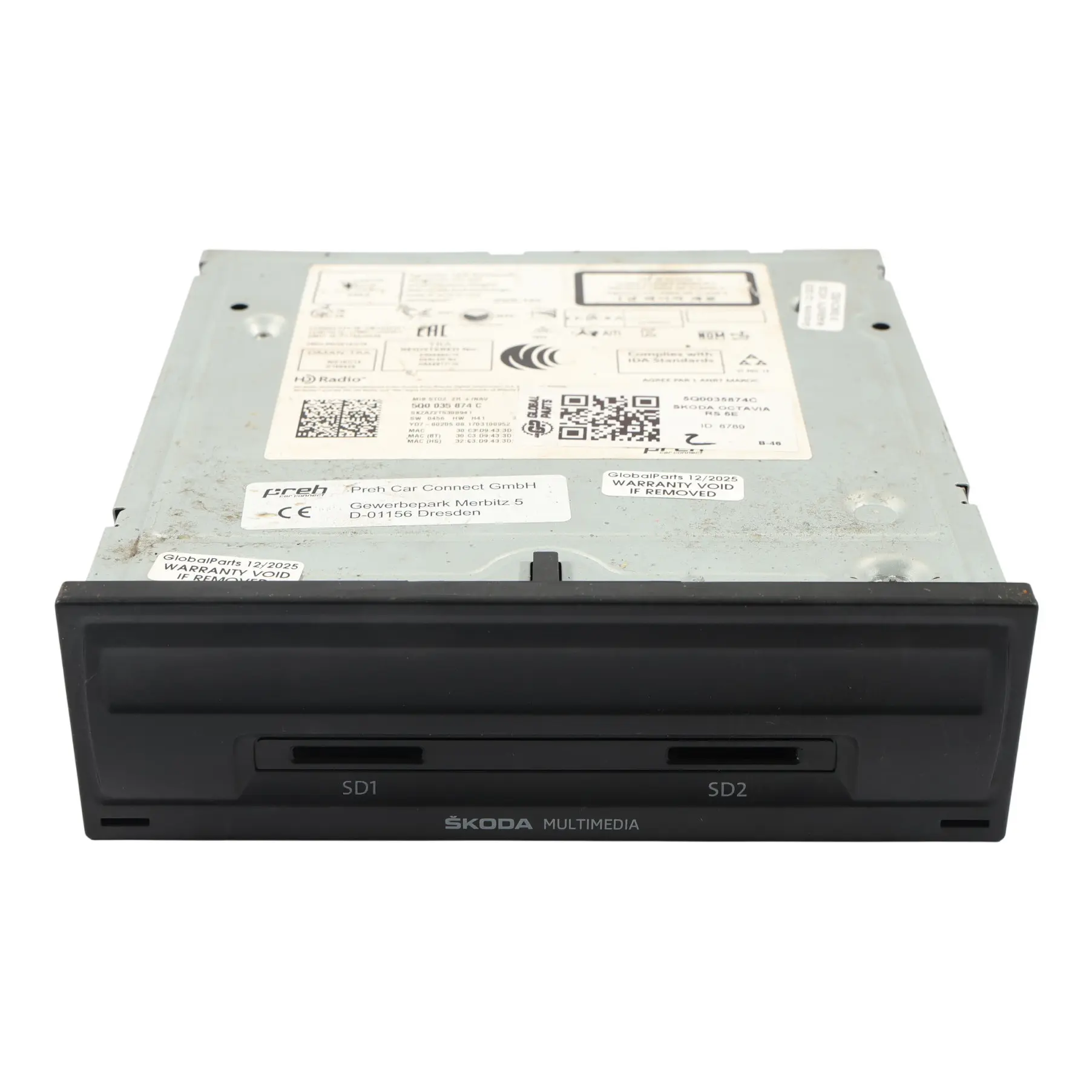 Skoda Octavia Mk3 5E Autoradio Multimédia MMI Navigation Satellite 5Q0035874C