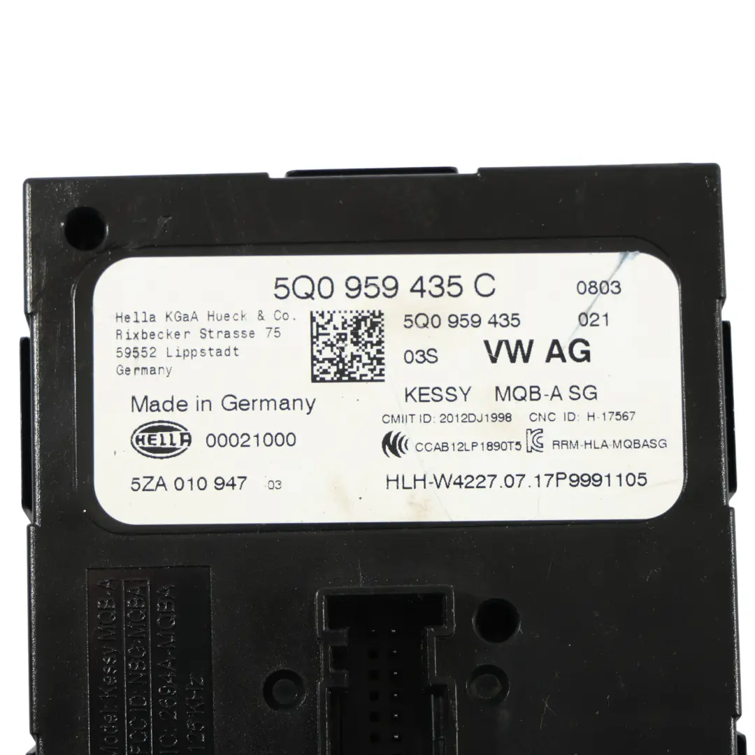 Audi A3 8V VW Golf Mk7 Modulo Kessy Unità Controllo Accesso Keyless - SKU 5Q0959435C - Numero di parte 5Q0959435C