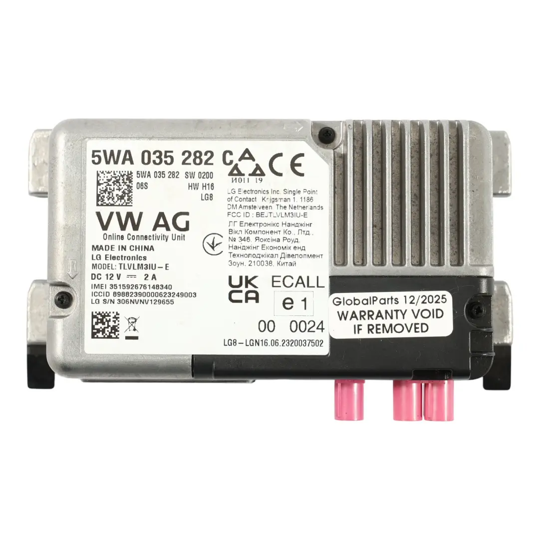 Volkswagen Transporter T6 Online Services Control Module ECU Unit - SKU 5WA035282C - Part number 5WA035282C
