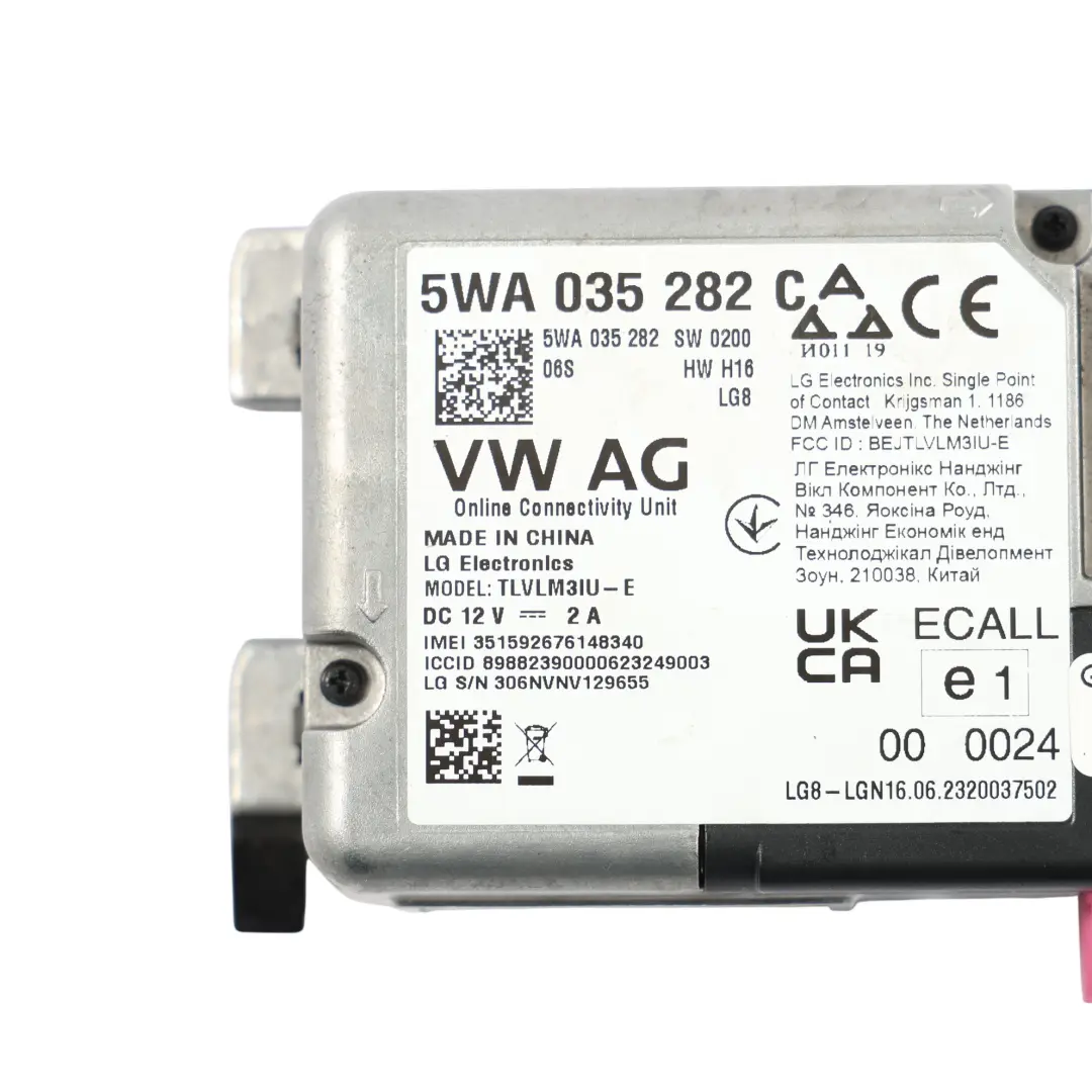 Online Services Control Module ECU Unit to Volkswagen Transporter T6 with Part number 5WA035282C Volkswagen Transporter T6 Online Services Control Module ECU Unit - SKU 5WA035282C - Part number 5WA035282C