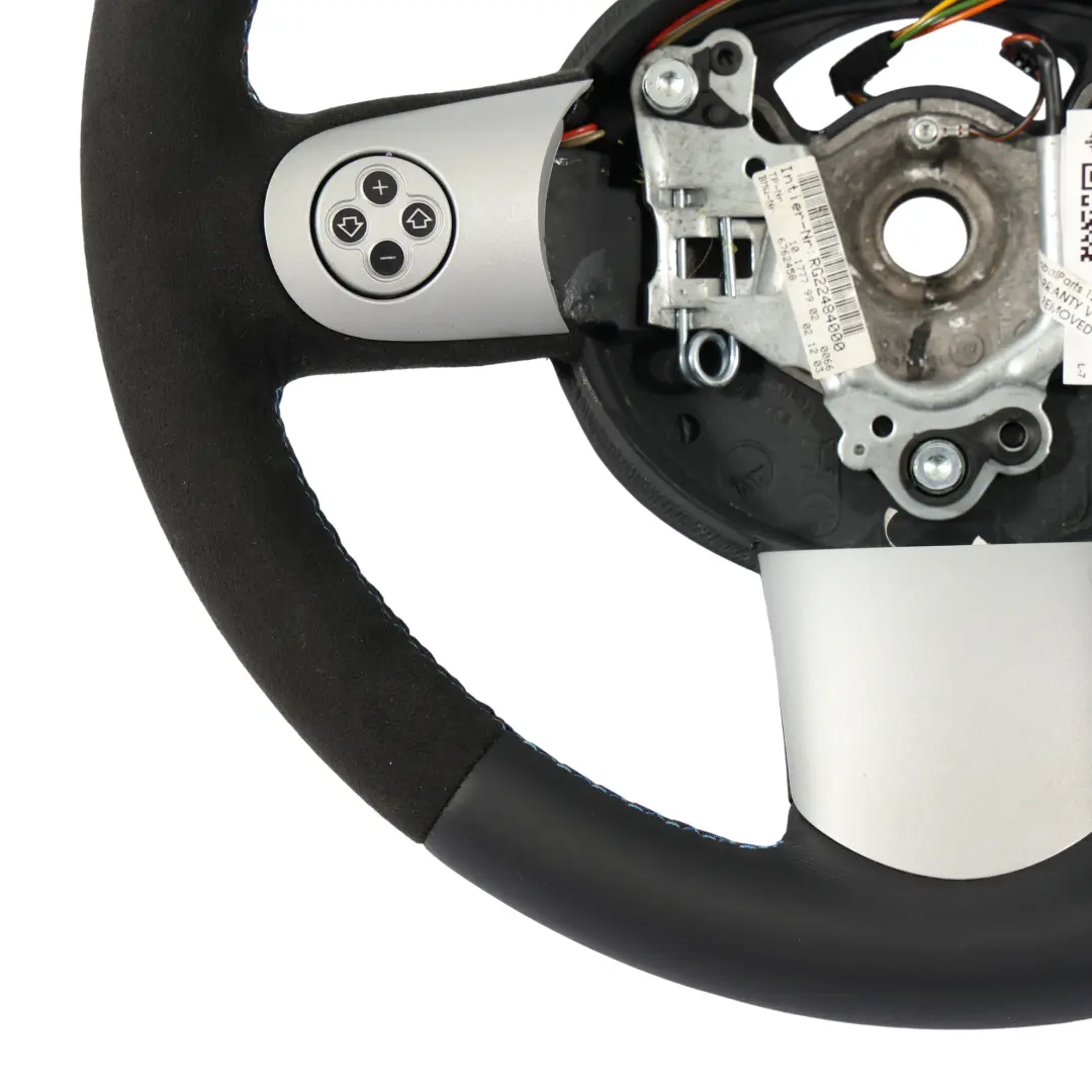 Nuovo Nero Pelle / Alcantara Sport Volante Multifunzione per Mini Cooper R50 R52 con numero di parte 6762458 Mini Cooper R50 R52 Nuovo Nero Pelle / Alcantara Sport Volante Multifunzione - SKU 6762458-1 - Numero di parte 6762458