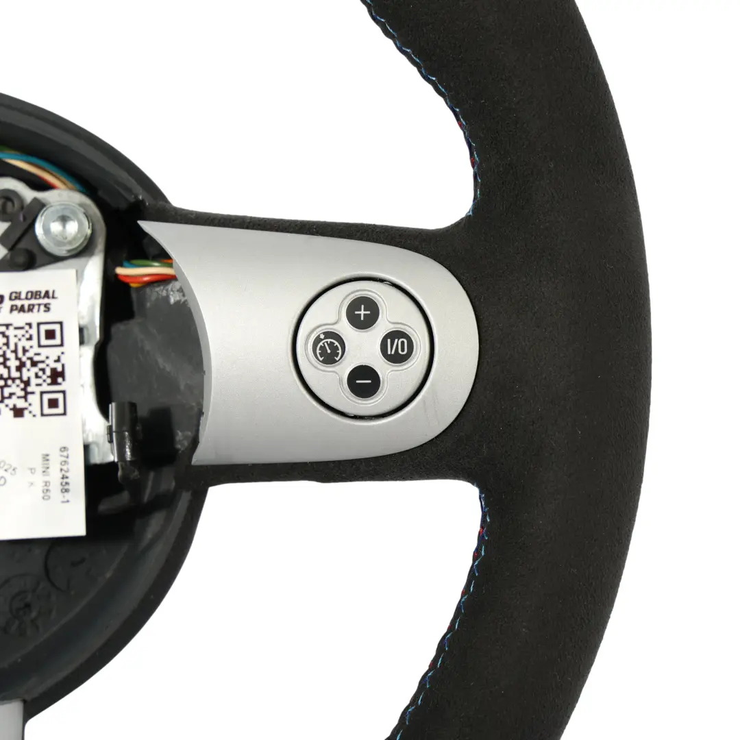 NEU Schwarz Leder / Alcantara Sport Lenkrad Multifunktion für Mini Cooper R50 R52 mit Teilenummer 6762458 Mini Cooper R50 R52 NEU Schwarz Leder / Alcantara Sport Lenkrad Multifunktion - SKU 6762458-1 - Teilenummer 6762458