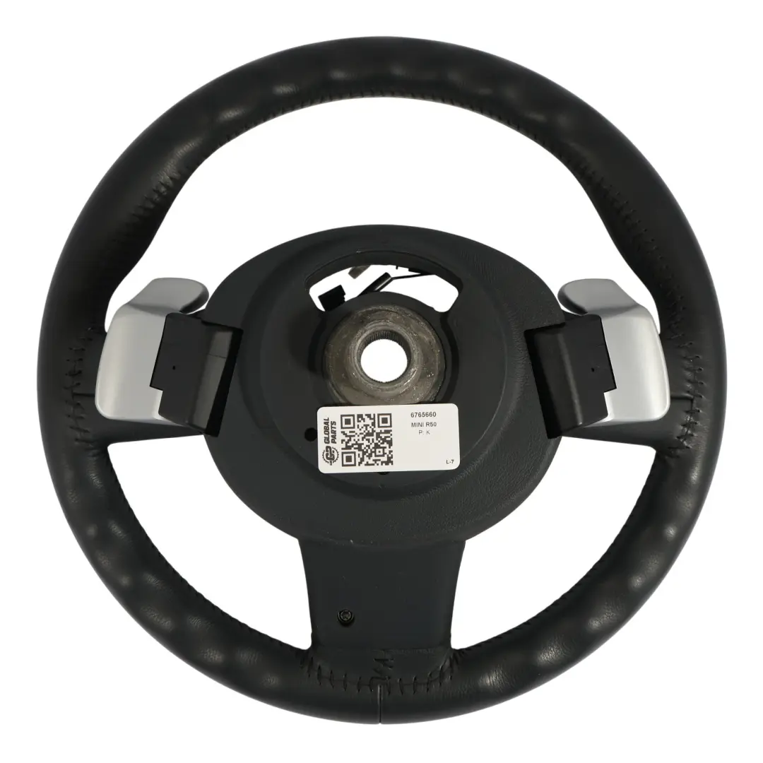 Leather 3 Spoke Steering Wheel Steptronic to Mini Cooper R50 R52 R53 Sports with Part number 6765660 Mini Cooper R50 R52 R53 Sports Leather 3 Spoke Steering Wheel Steptronic - SKU 6765660 - Part number 6765660