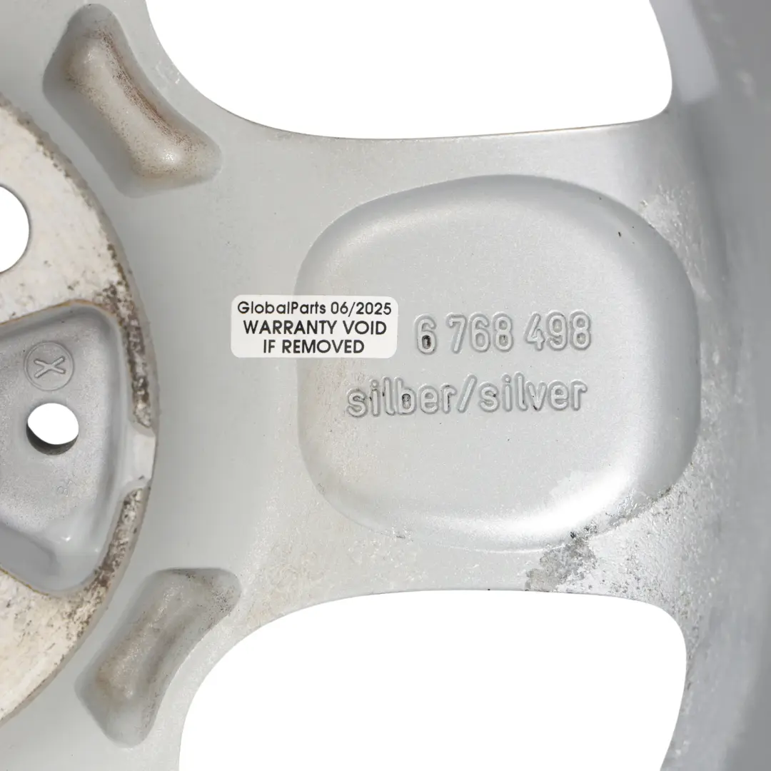 Mini Cooper One R50 R55 R56 Silver Wheel Alloy Rim 15" 5-Start Spooler 100 - SKU 6768498-1 - Part number 6768498