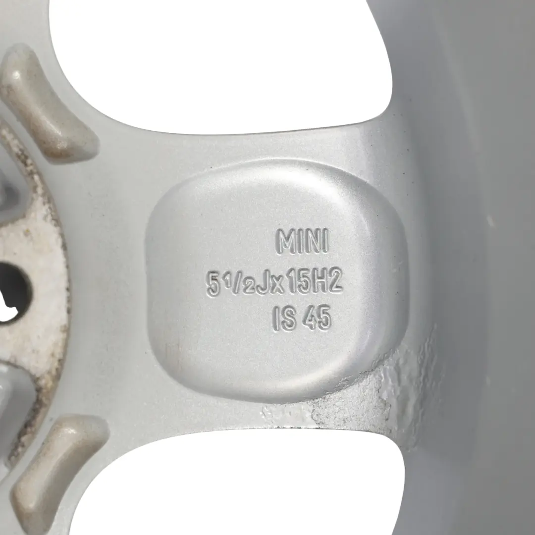 Mini Cooper One R50 R55 R56 Silver Wheel Alloy Rim 15" 5-Start Spooler 100 - SKU 6768498-1 - Part number 6768498