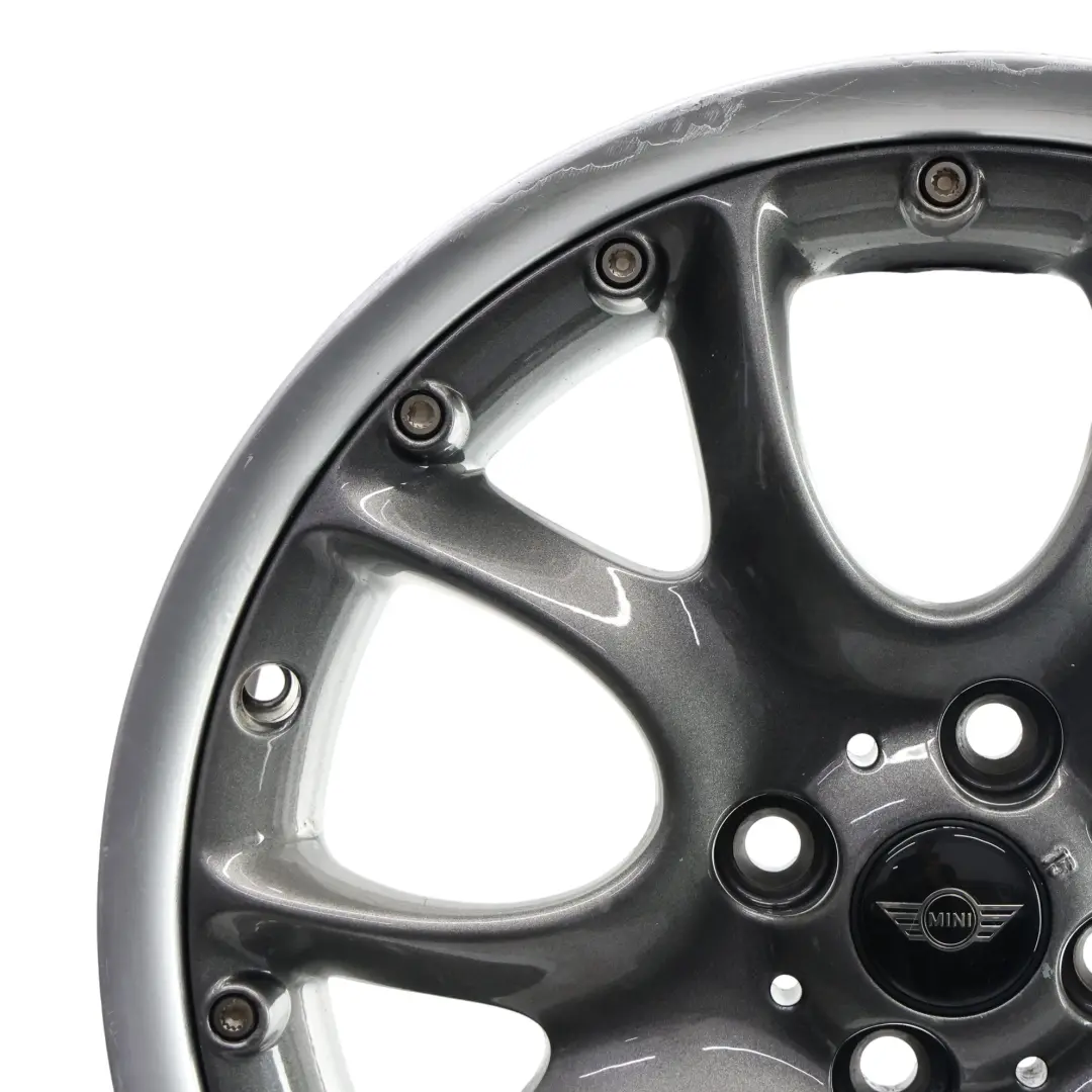 Rim Alloy Silver 17" 7J ET:48 Web Cross Spoke 98 to Mini Cooper R50 R56 Wheel with Part number 6775686 Mini Cooper R50 R56 Wheel Rim Alloy Silver 17" 7J ET:48 Web Cross Spoke 98 - SKU 6775686-8 - Part number 6775686