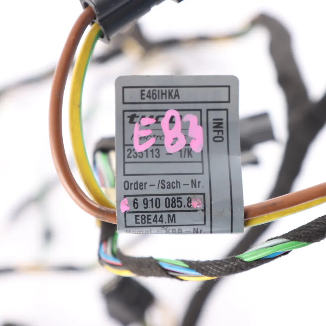 BMW X3 E83 Heater Wiring Cable Harness Loom Matrix Air Conditioner - SKU 6910085 - Part number 6910085