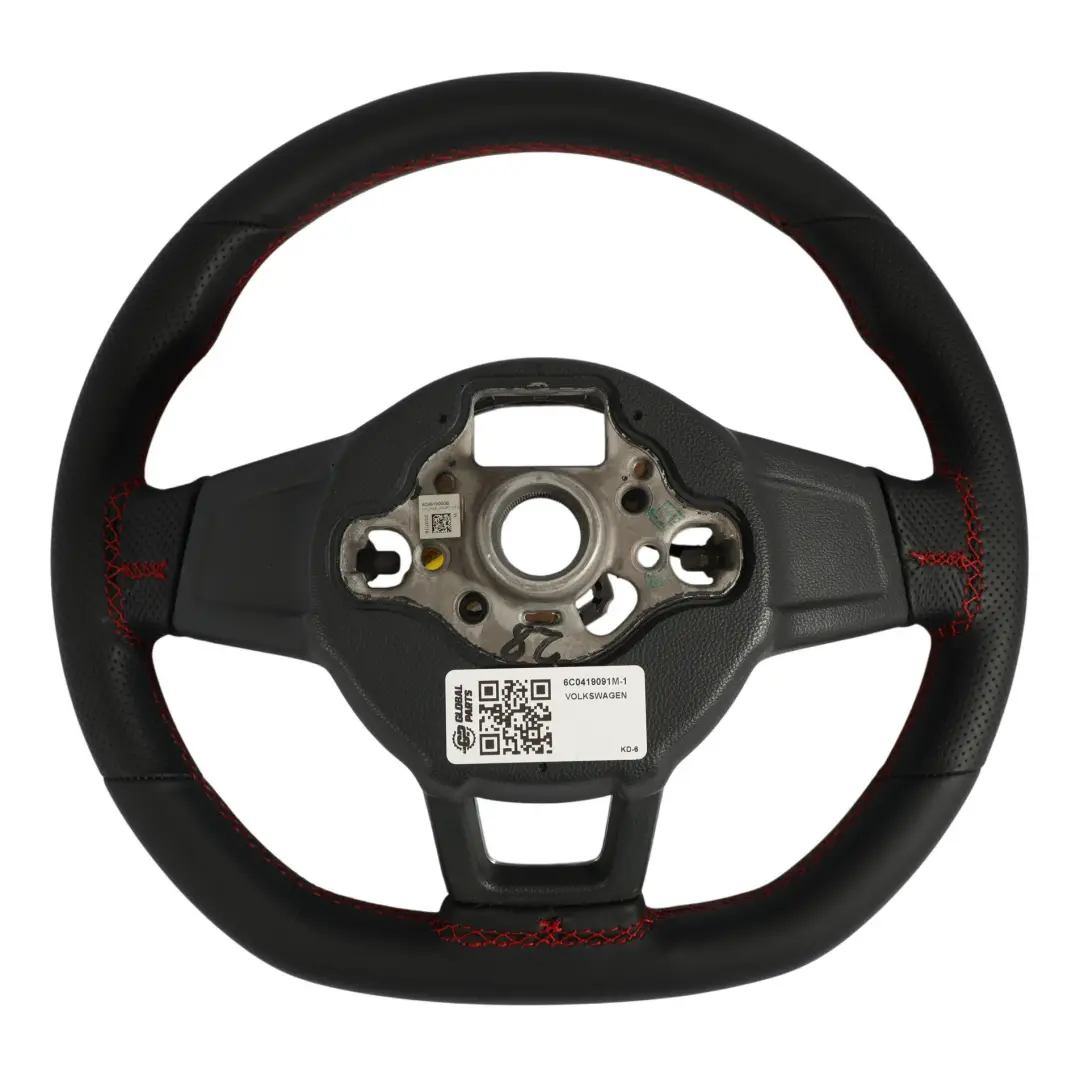 VW Polo 6R 6C GTI Kierownica NOWA Czarna Skóra Ścięta - SKU 6C0419091M-1 - Numer Części 6C0419091M