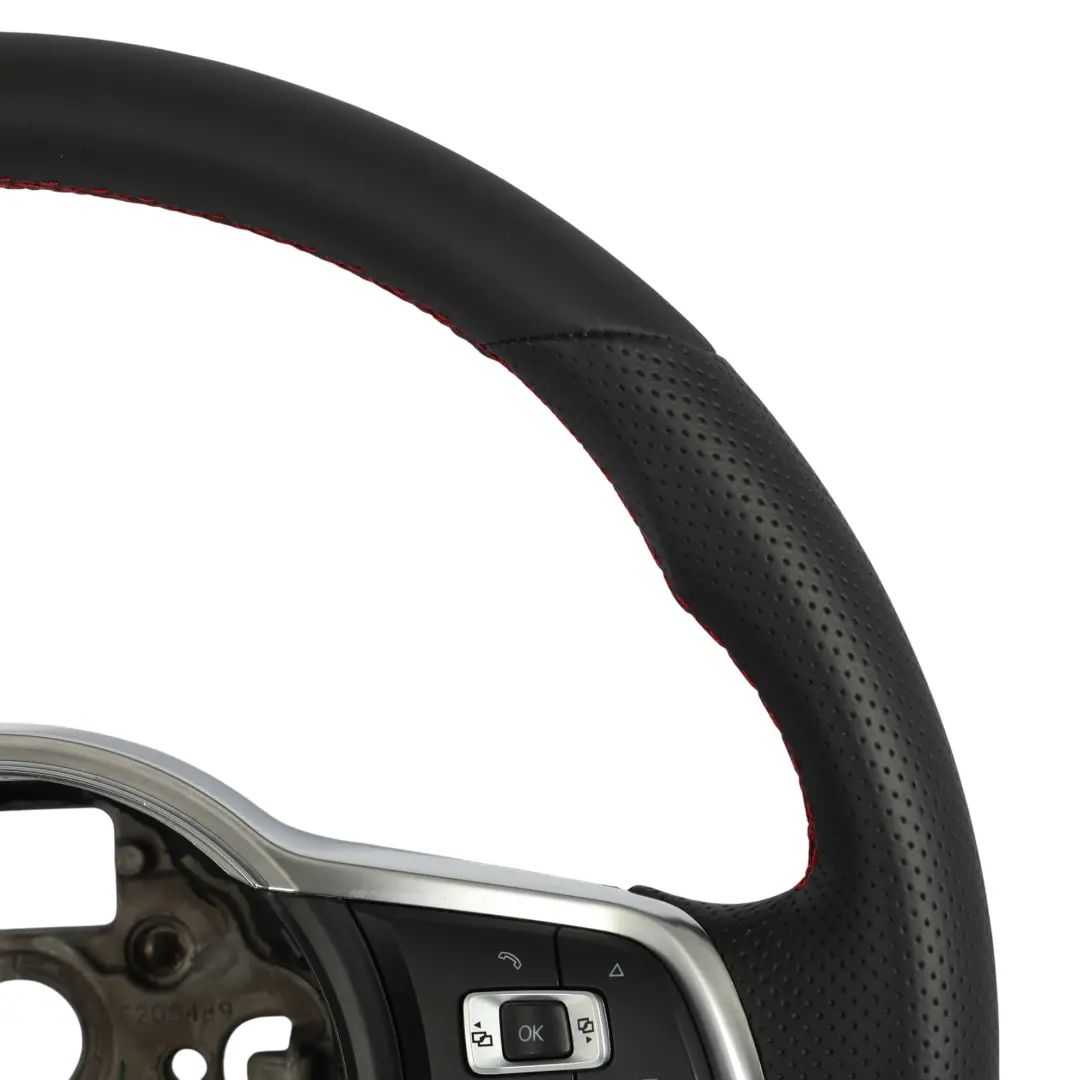 Steering Wheel NEW Black Leather Flat Bottom to VW Polo 6R 6C GTI with Part number 6C0419091M VW Polo 6R 6C GTI Steering Wheel NEW Black Leather Flat Bottom - SKU 6C0419091M-1 - Part number 6C0419091M