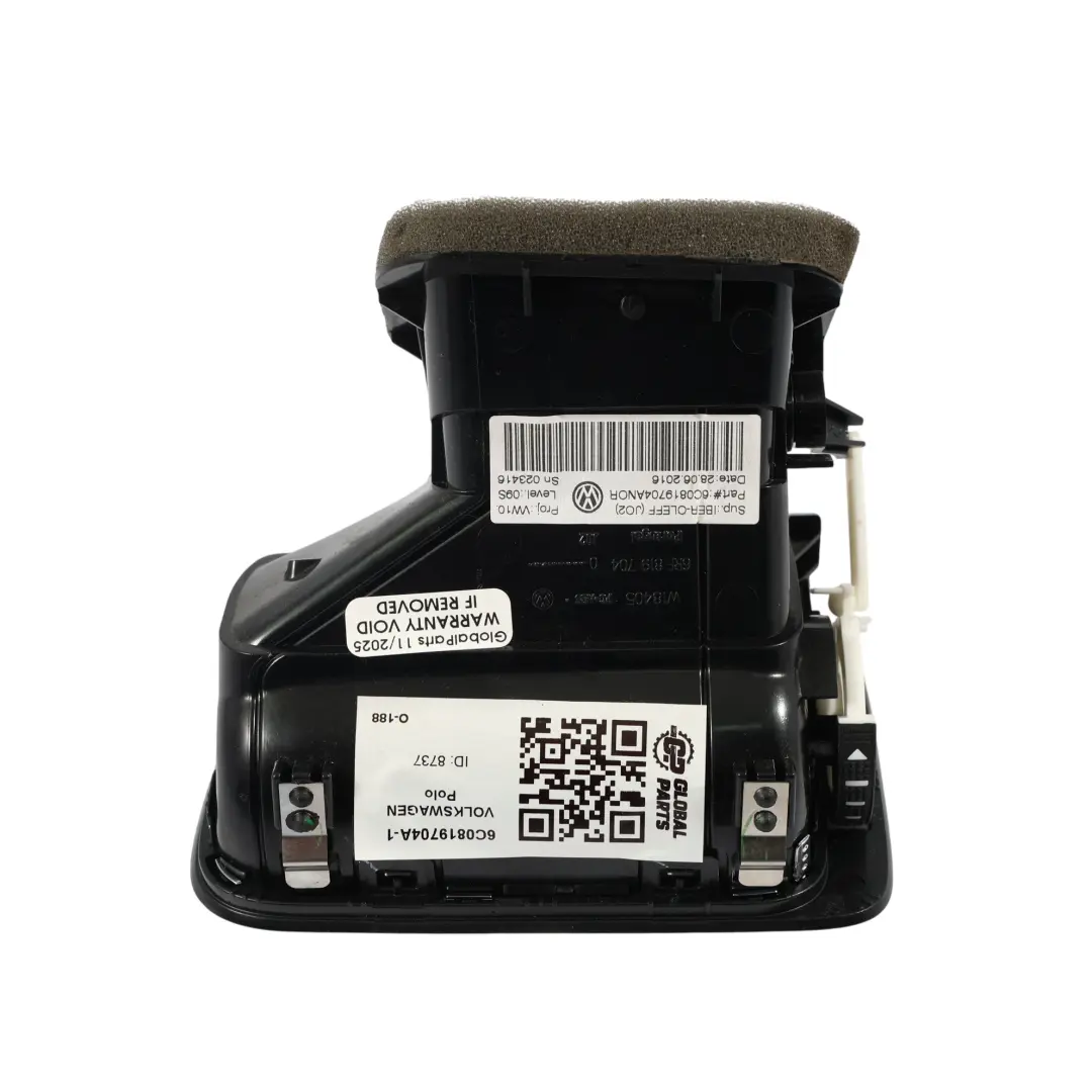 VW Polo 6R Lüftungsdüse Vorne Rechts Beifahrerseite - SKU 6C0819704A-1 - Teilenummer 6C0819704A