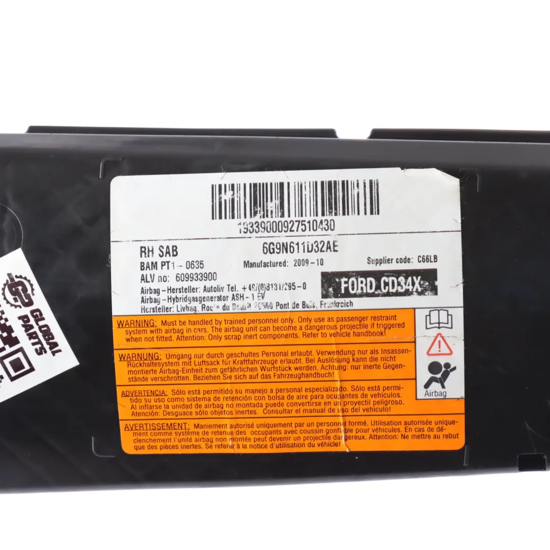 Mk4 Front Seat Air Module Driver Seat Right O/S to Ford Mondeo with Part number 6G9N-611D32-AE Ford Mondeo Mk4 Front Seat Air Module Driver Seat Right O/S - SKU 6G9N-611D32-AE - Part number 6G9N-611D32-AE