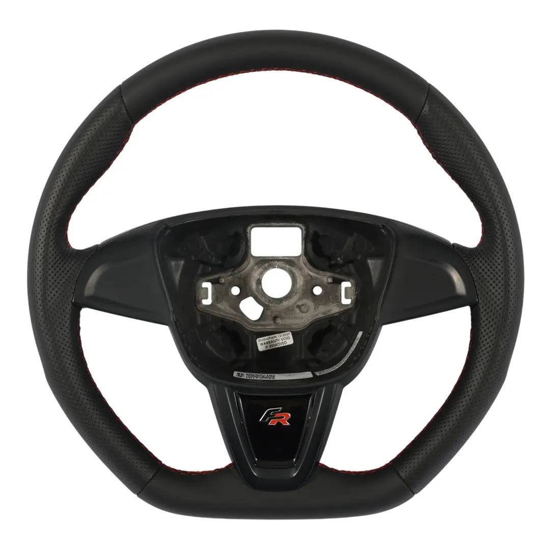 Seat Ibiza IV 6J FR Steering Wheel NEW Black Leather Flat Bottom - SKU 6J0419091PY-1 - Part number 6J0419091PY
