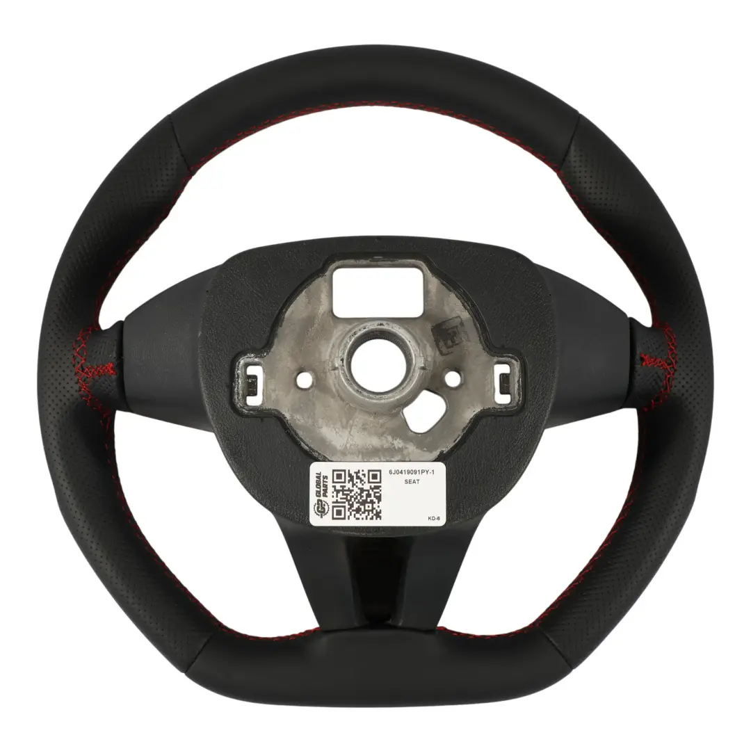 6J FR Volante NUOVO In Pelle Nera Fondo Piatto per Seat Ibiza IV con numero di parte 6J0419091PY Seat Ibiza IV 6J FR Volante NUOVO In Pelle Nera Fondo Piatto - SKU 6J0419091PY-1 - Numero di parte 6J0419091PY
