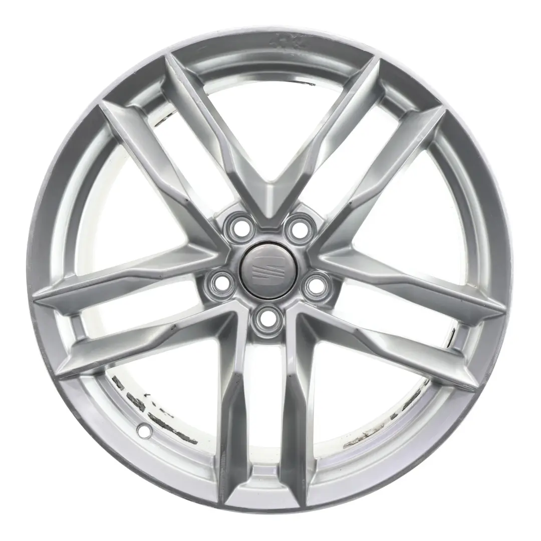 Mk4 6J Llanta Aleación Plata 17" 7J ET:43 5 Radios Dobles para Seat Ibiza con número de pieza 6J0601025F Seat Ibiza Mk4 6J Llanta Aleación Plata 17" 7J ET:43 5 Radios Dobles - SKU 6J0601025F-1 - Número de pieza 6J0601025F