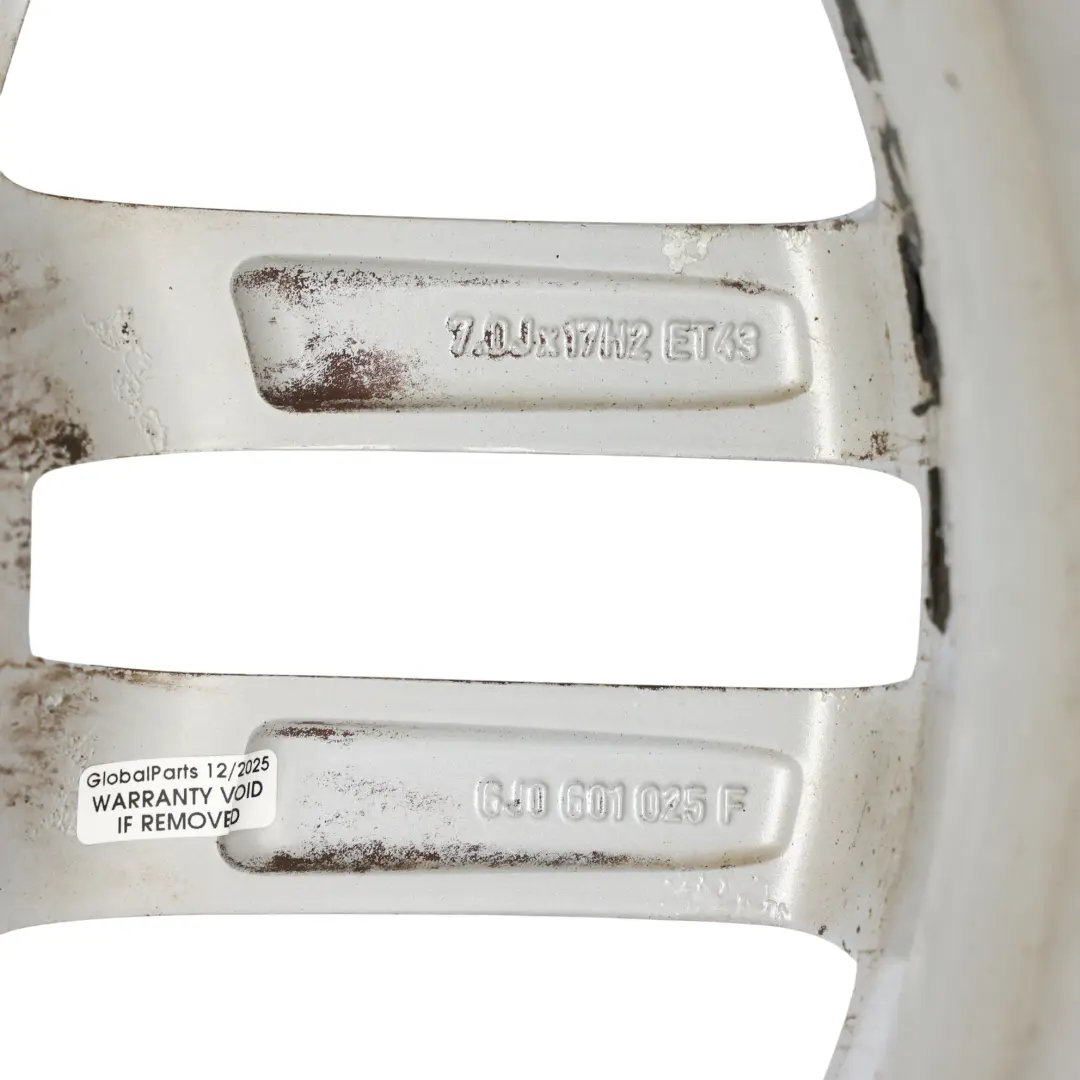 Mk4 6J Llanta Aleación Plata 17" 7J ET:43 5 Radios Dobles para Seat Ibiza con número de pieza 6J0601025F Seat Ibiza Mk4 6J Llanta Aleación Plata 17" 7J ET:43 5 Radios Dobles - SKU 6J0601025F-1 - Número de pieza 6J0601025F