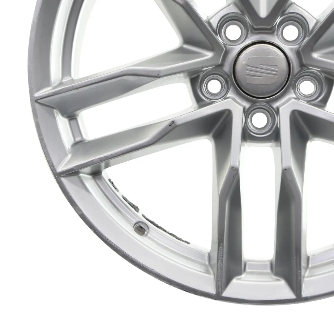 Seat Ibiza Mk4 6J Cerchio In Lega Argento 17" 7J ET:43 5 Doppie Razze - SKU 6J0601025F-1 - Numero di parte 6J0601025F