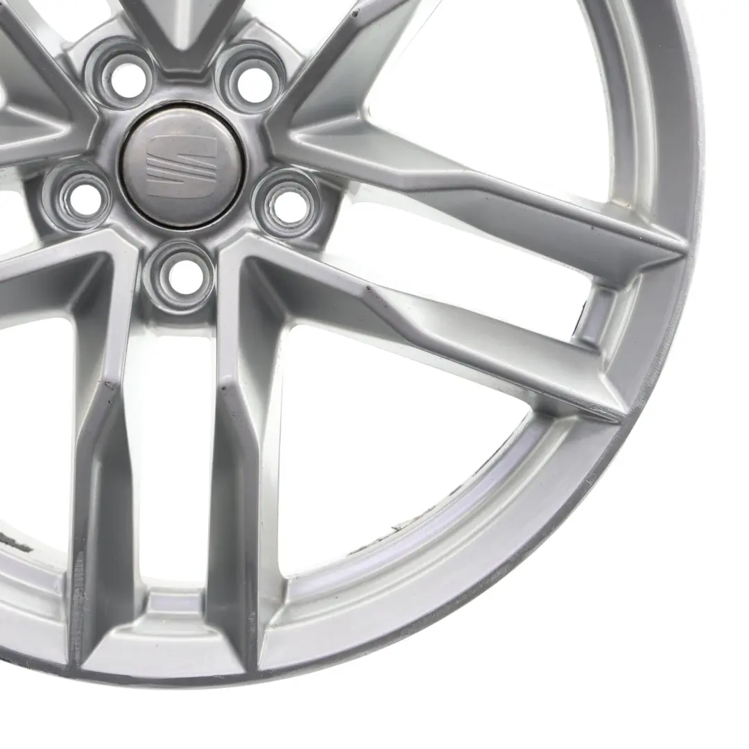 Seat Ibiza Mk4 6J Llanta Aleación Plata 17" 7J ET:43 5 Radios Dobles - SKU 6J0601025F-1 - Número de pieza 6J0601025F