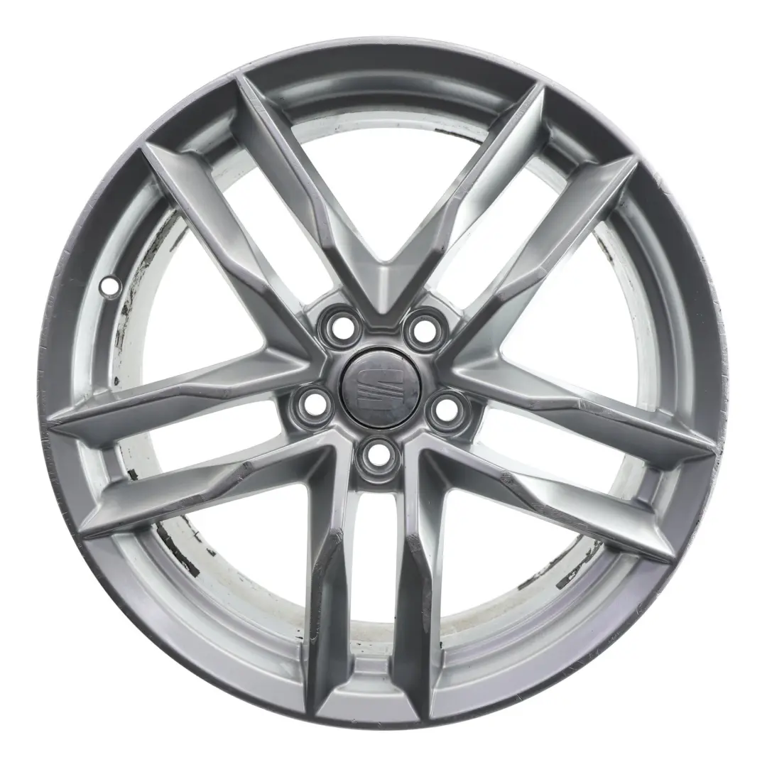 Seat Ibiza 6J Leichtmetallfelge Silber 17" 7J ET:43 5 Doppelspeichen - SKU 6J0601025F-2 - Teilenummer 6J0601025F