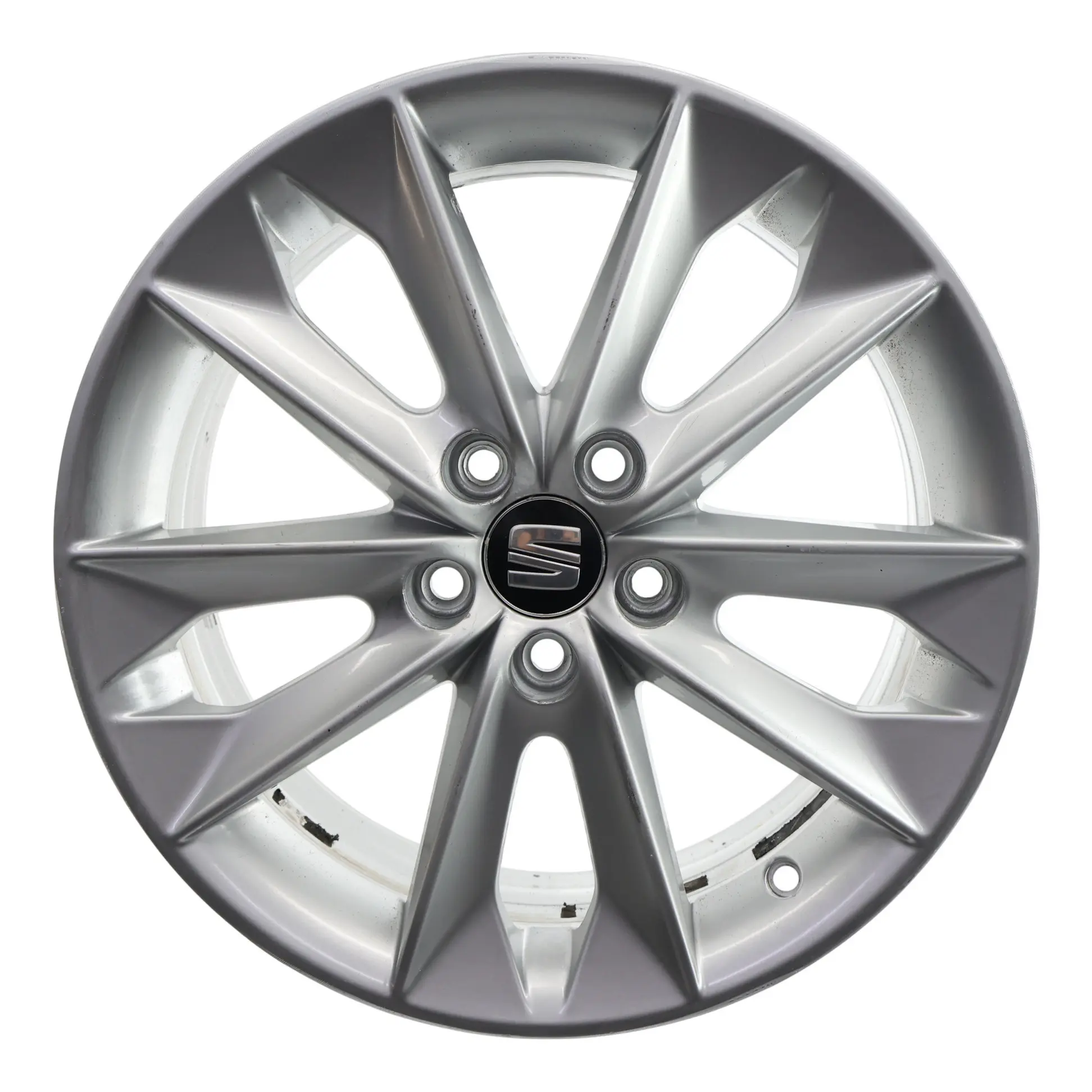 Seat Ibiza Mk4 6J Wheel Alloy 16" 10 Spoke 7J ET:43 Diamond Silver 6J0601025N