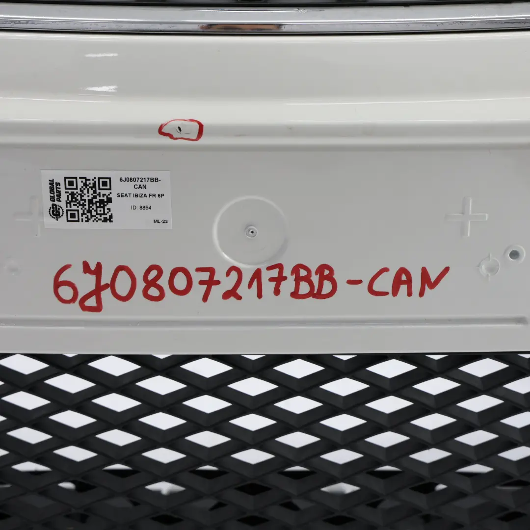Seat Ibiza 6J 6P Front Bumper Front Trim Panel Cover Candy White - B9A - SKU 6J0807217BB-CAN - Part number 6J0807217BB
