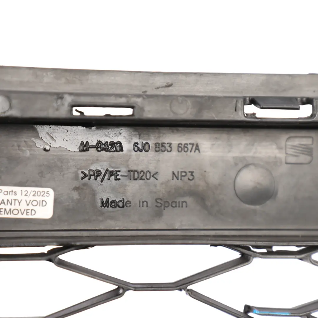 Mk4 Front Bumper Center Grille Deflector Cover Panel to Seat Ibiza with Part number 6J0853667A Seat Ibiza Mk4 Front Bumper Center Grille Deflector Cover Panel - SKU 6J0853667A-1 - Part number 6J0853667A